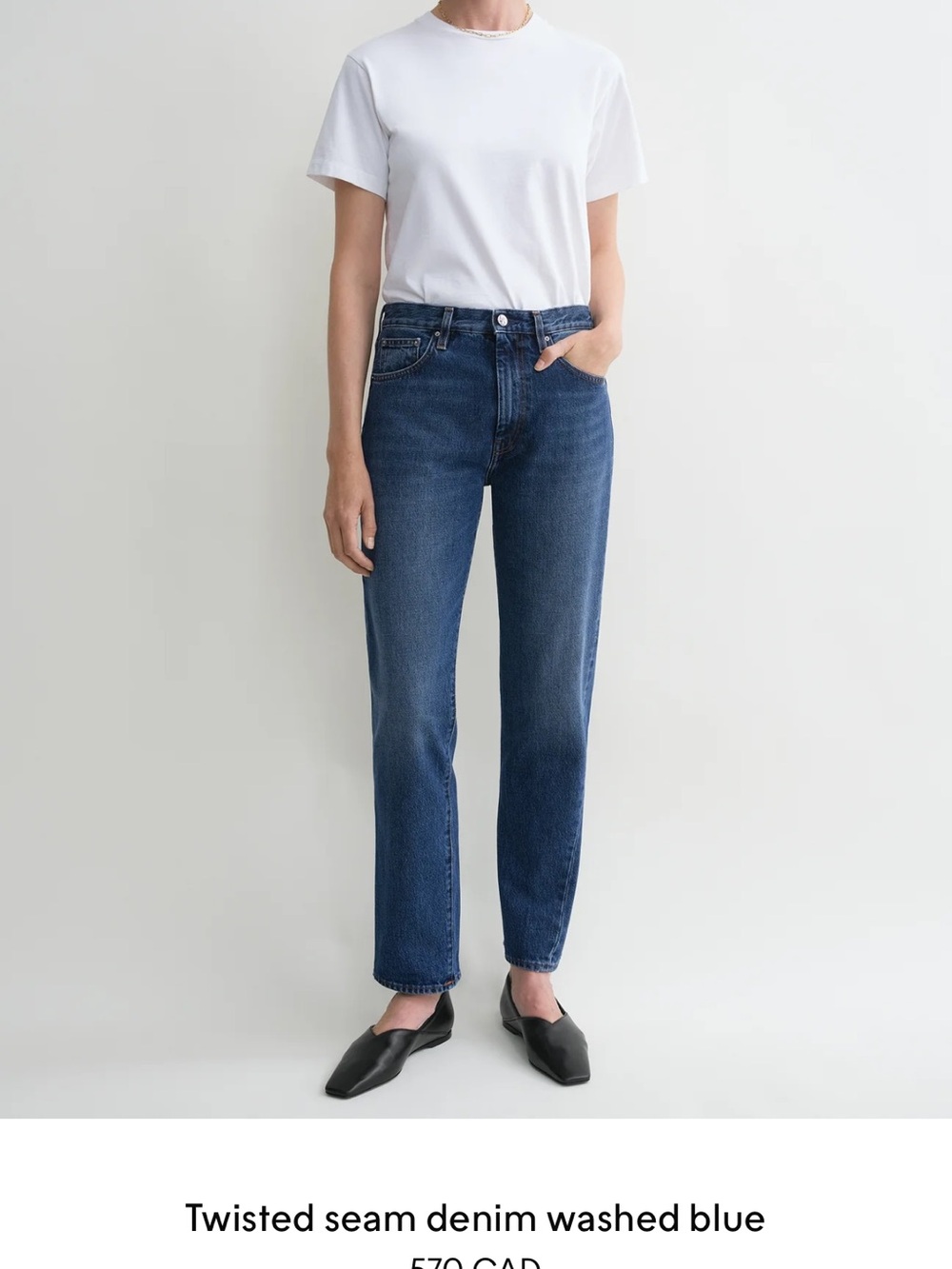 Toteme Twisted Seam Straight-Leg Jeans in Washed Blue